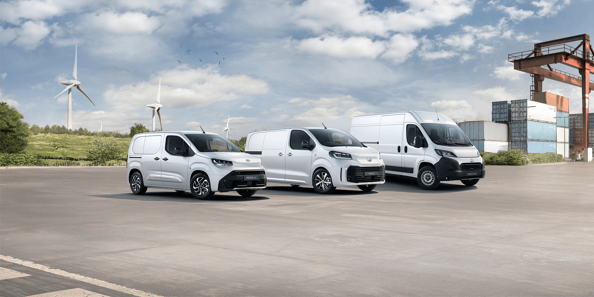 Toyota Proace-Modelle in industrieller Umgebung