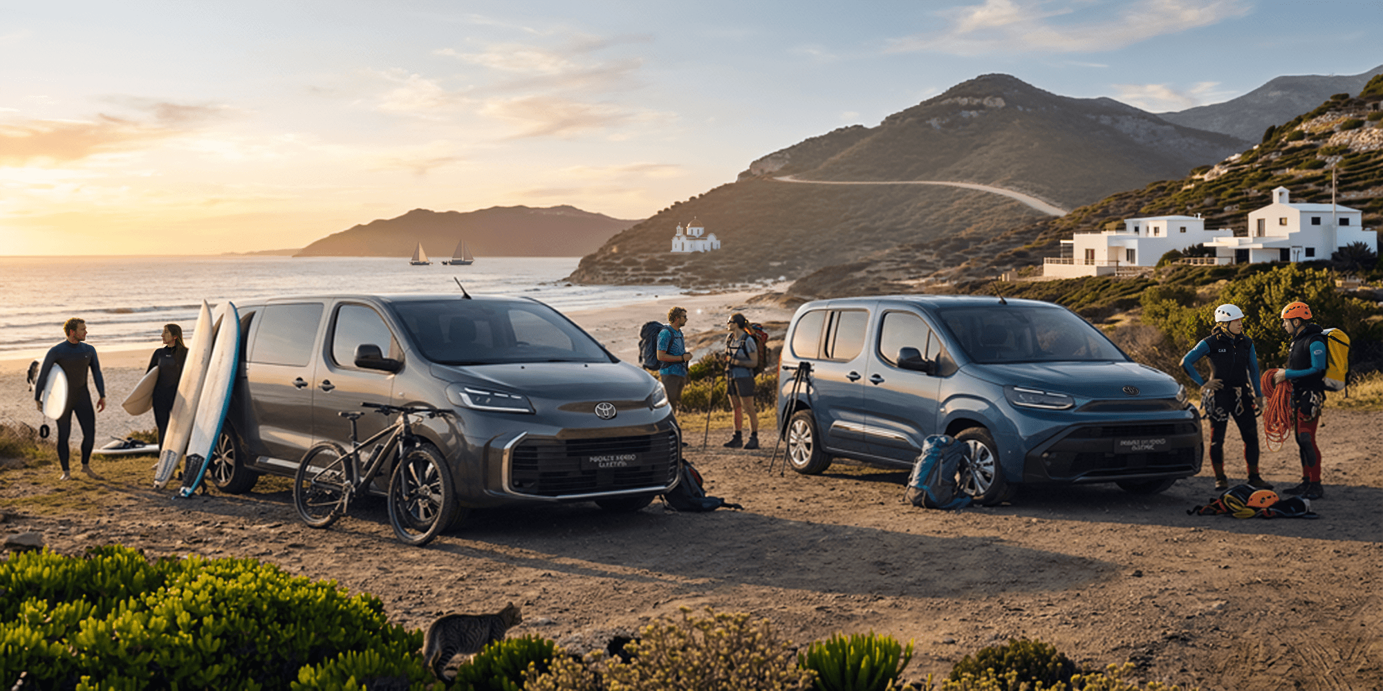 Toyota Proace-Modelle am Strand